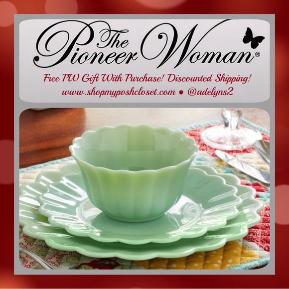 3-Piece Set 🌺 New Pioneer Woman Timeless Treasure Jade 3-Piece Dinnerware Set - Picture 4 of 10
